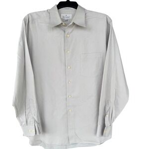 Barrington‎ Dress Shirt Mens 16.5 34/35 Tencel Cotton Gray Long Sleeve Button Up